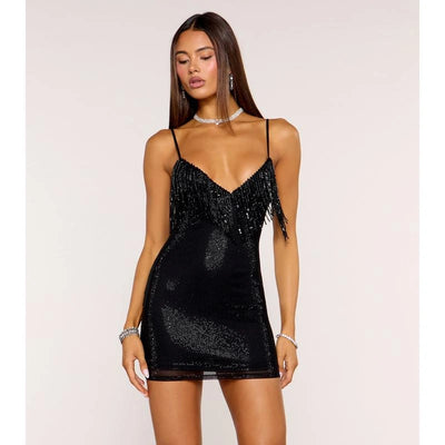 ROXIE Rhinestone Mini Dress