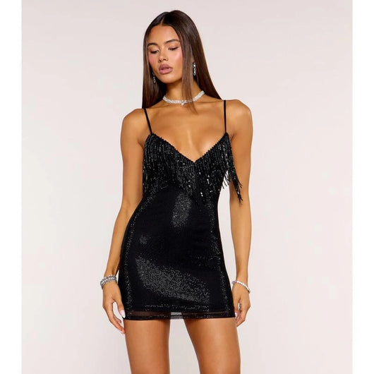 ROXIE Rhinestone Mini Dress