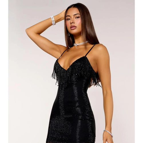 ROXIE Rhinestone Mini Dress