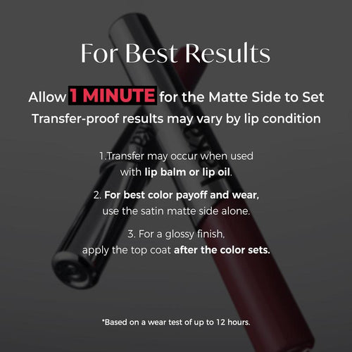 Perfect Twin Lip — Dual-Ended Liquid Lipstick with Velvet Matte Color and Glossy Shine