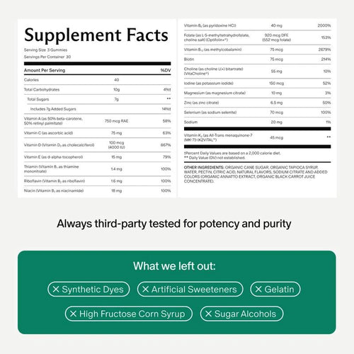 Prenatal Multivitamin Gummy | 90 Tasty, High-Dose Gummies