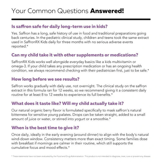 SaffronRX Kids | Organic Saffron Drops for Kids