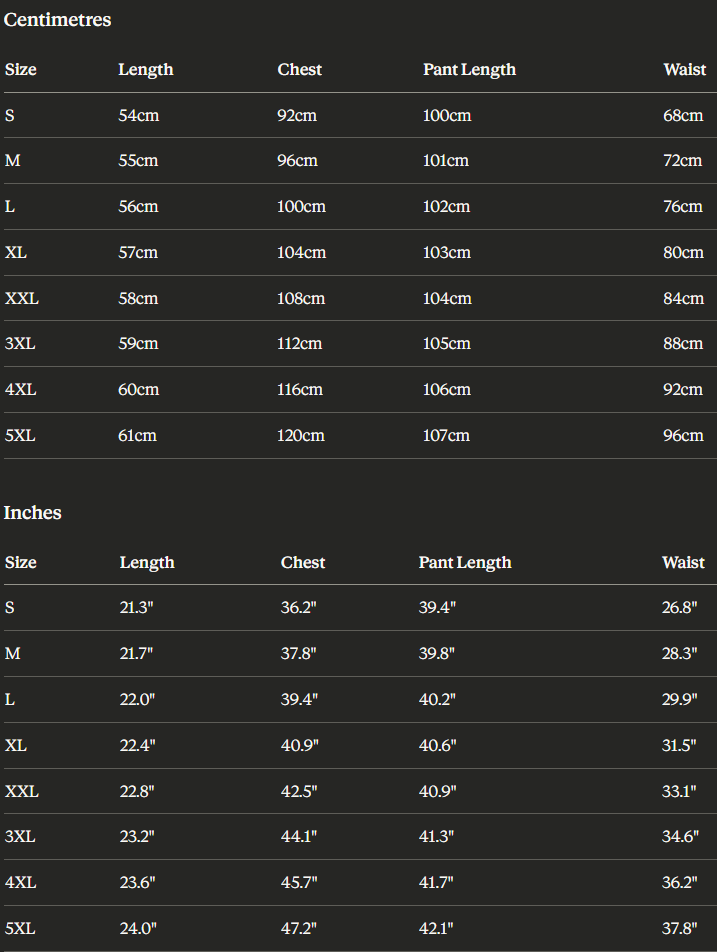 Size Chart