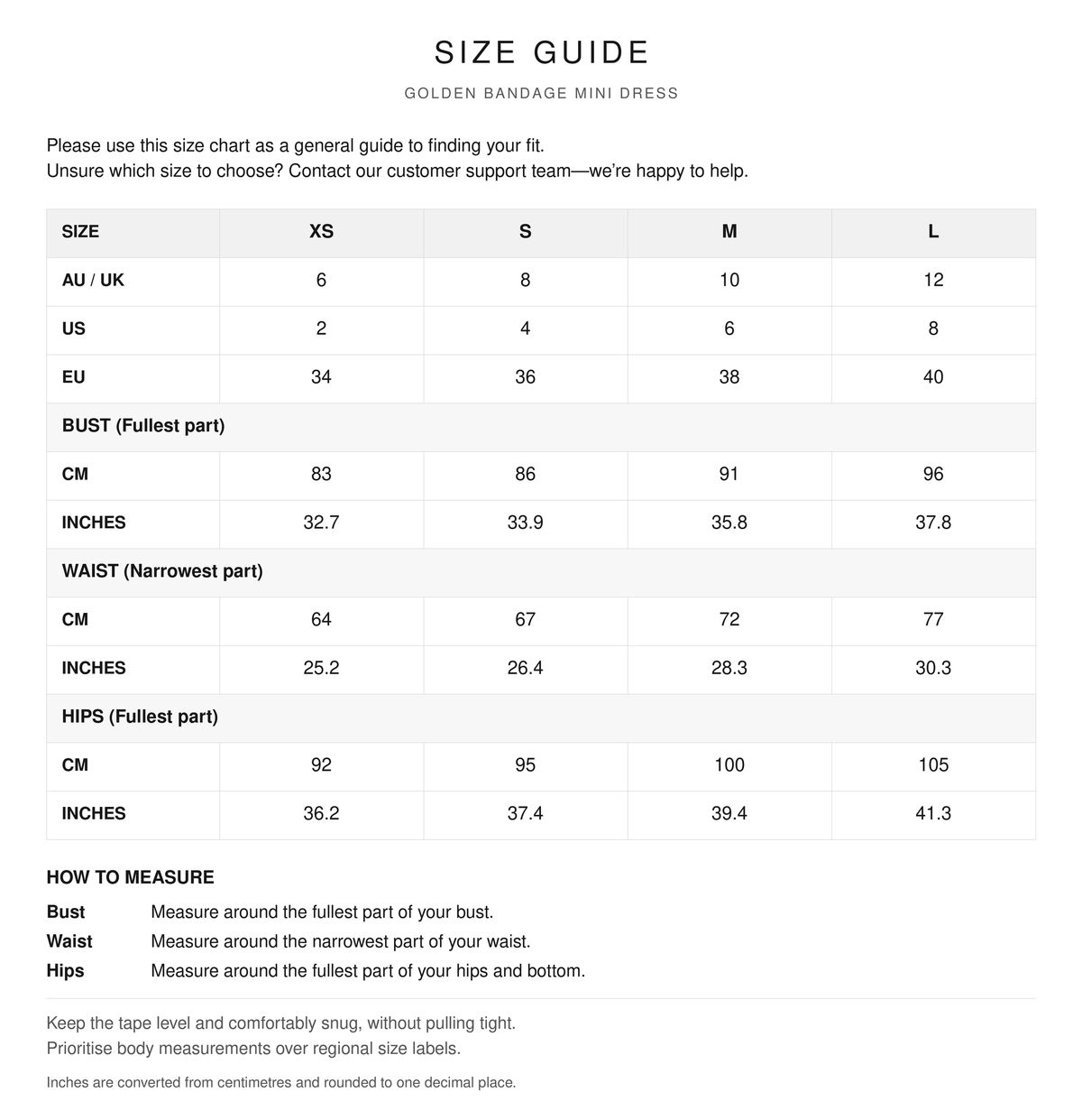 Size Chart